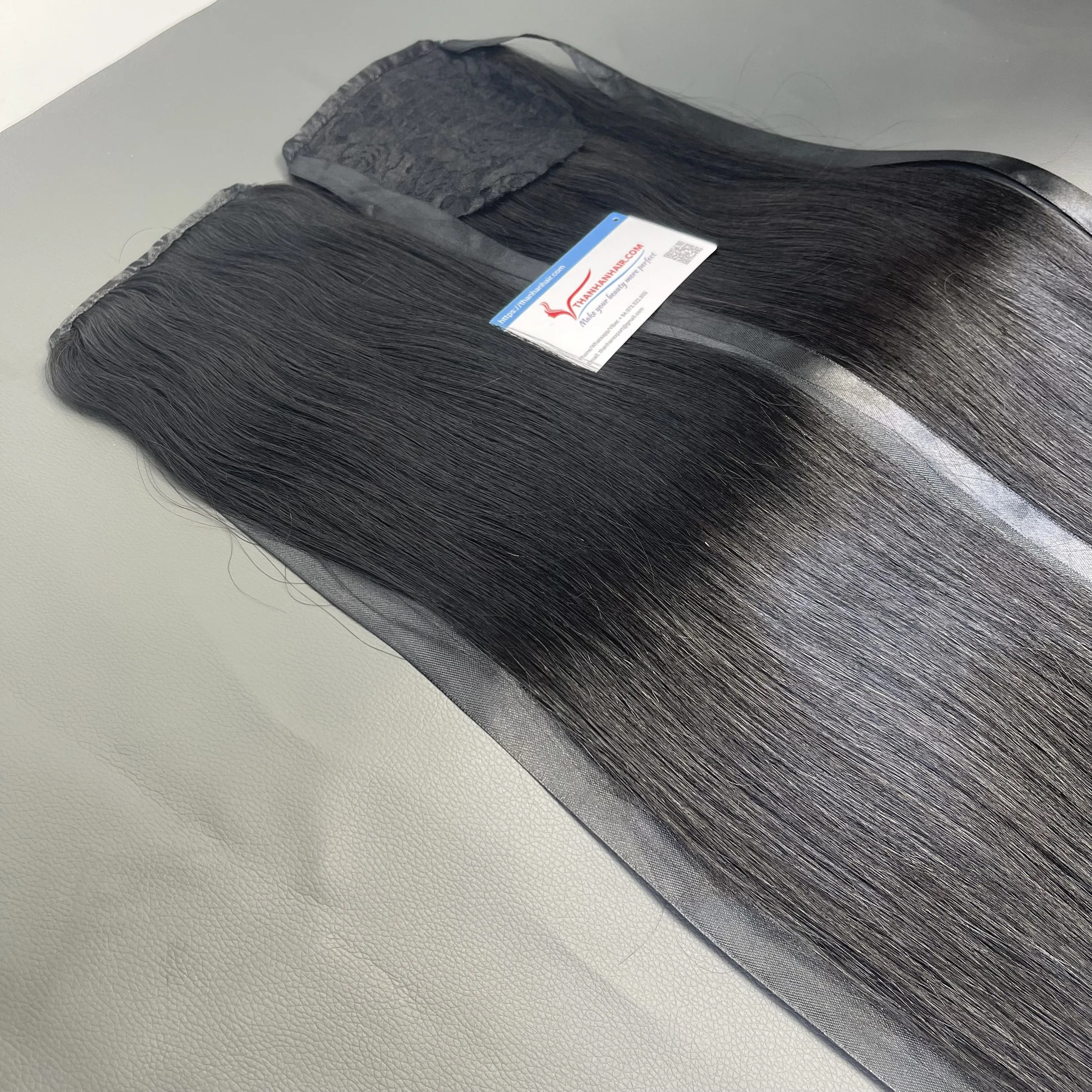 Super sale Natural Black Ponytail Hair Extensions 100% human hair best quality very silky no tangle no shedding large stock