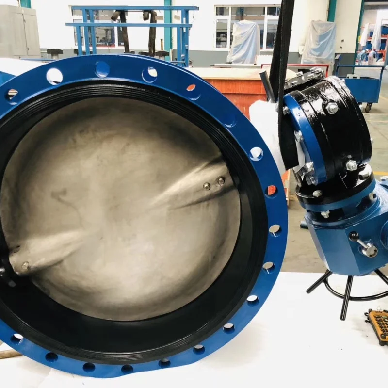 DN900 Ductile iron Electric Wormgear Double Flanged Butterfly Valve From Tianjin Veyron DN1600