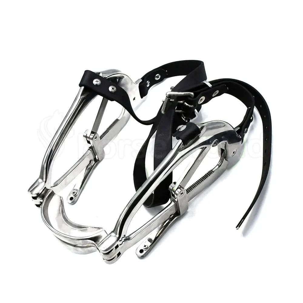 Full Mouth Speculum Horse Mouth Gag With Leather Straps Veterinary Farmer Equipment