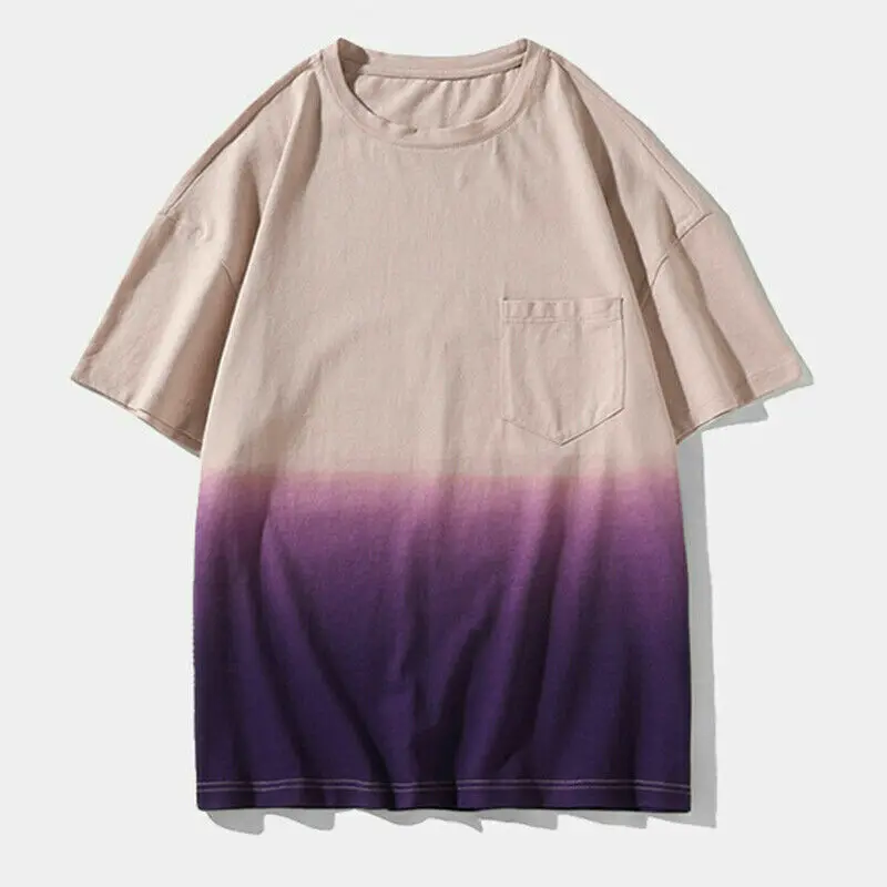 Latest Design Sublimated Mens Short Sleeve Drop Shoulder T-shirt Custom Pocket Top Tee Shirt Loose