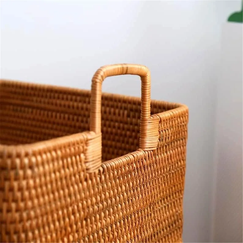 Basket Homme Design Multi Usage Wholesale Price Kid Laundry Custom Rattan Weave Square Storage Basket Made in Vietnam AGENAS