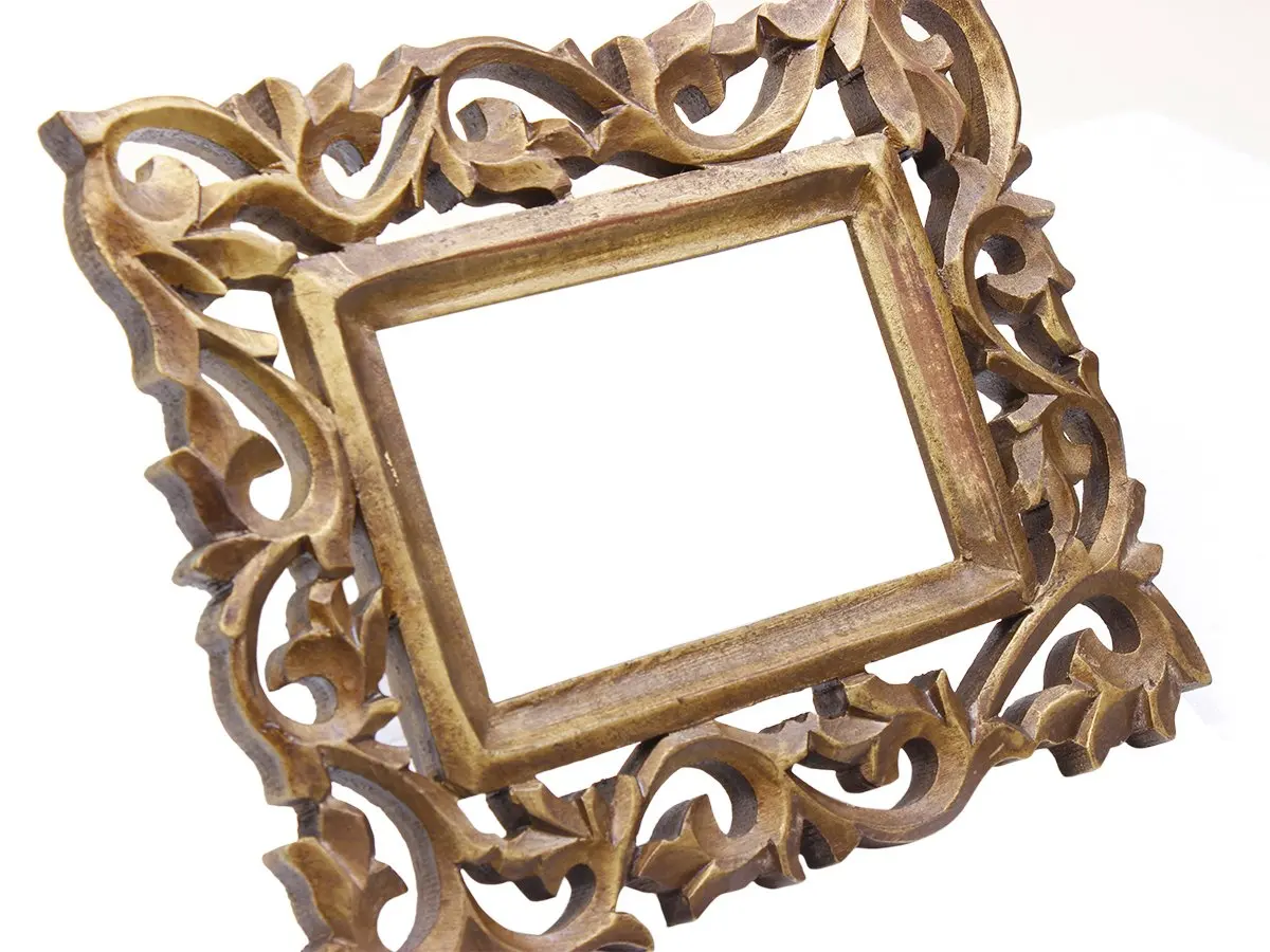 Wooden Photo Frame Antique Brown Beautiful Designer Wall Picture Photograph Decor