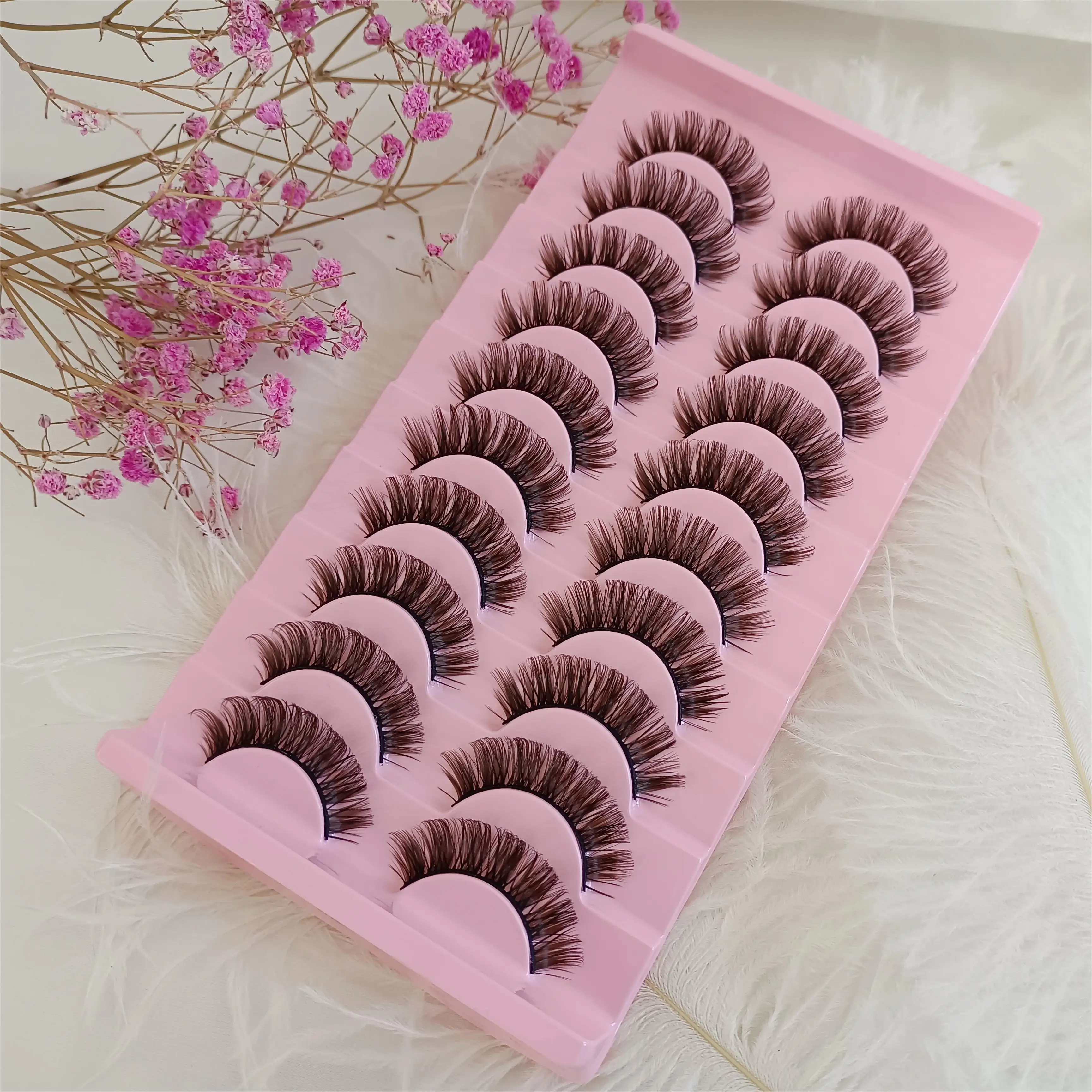 Eyelash Vendor Wholesale Russian Full Strip Lashes Customized Packing 3D Faux Mink Eyelash