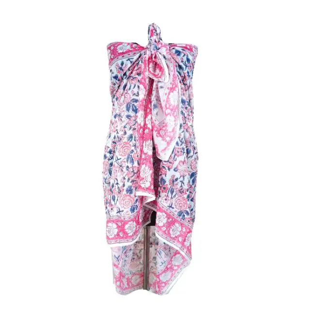 Оптовая продажа 100% мягкий ручной работы с принтом парио Gaiter Летний Пляжный чехол и головной платок для женщин низкая цена