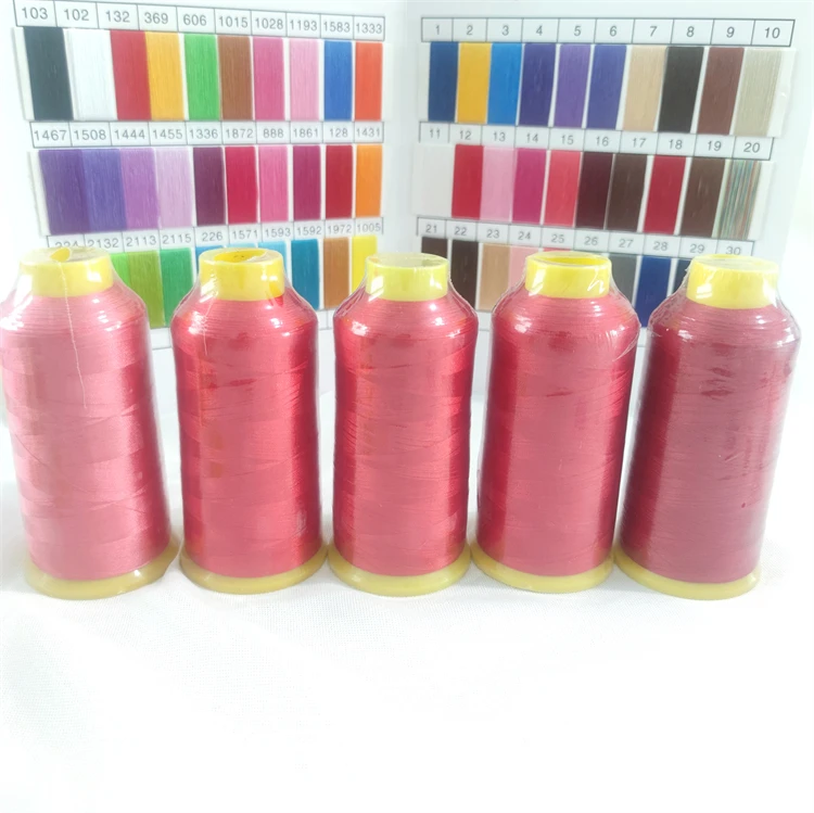 Changxu China75D 120 D Red Series 100% Polyester High Quality Embroidery Thread For embroidery Machine