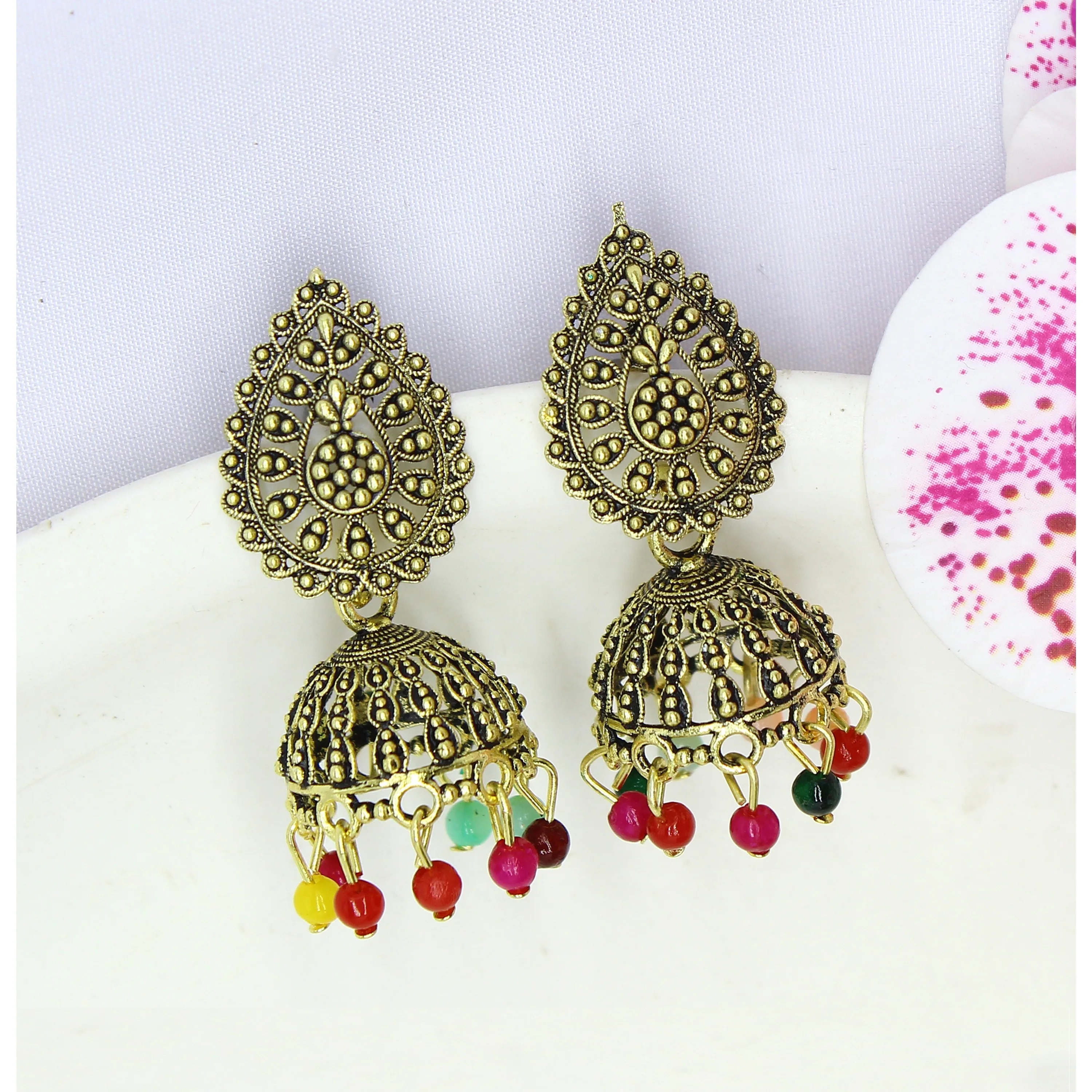 Серьги от производителя индо Западного Минакари ювелирные изделия Jhumka серьги с золотым покрытием на экспорт индийские Дубай