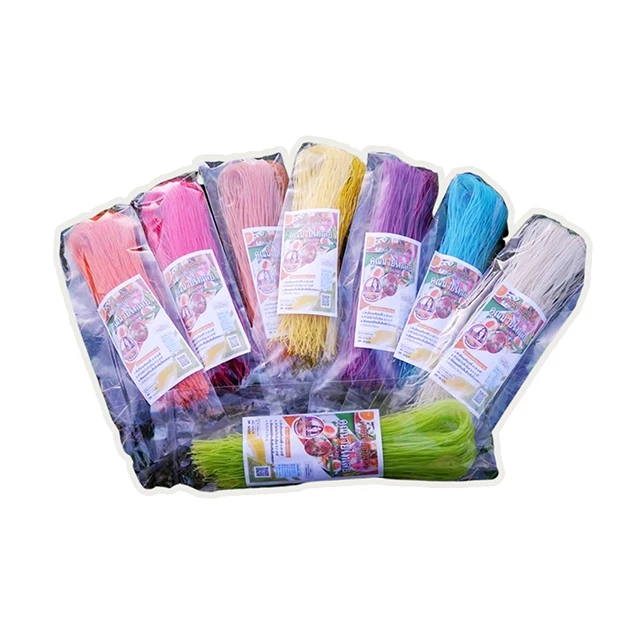 KHUNNAI THAILOEI Thai Dried Herbal Rice Noodles with 8 colors with made from rice flour there is Thai natural herbs