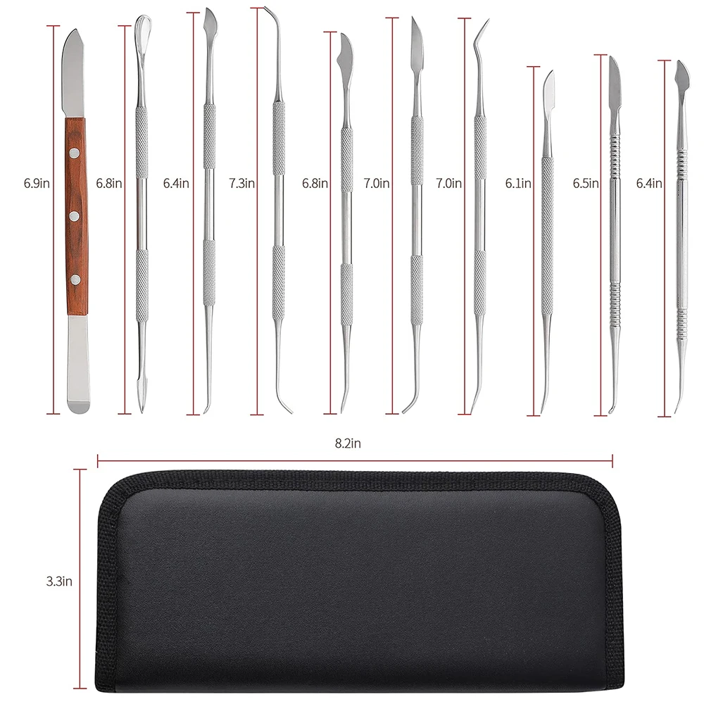 Custom Made Dental Laboratory Kit 10 Pcs Wax Carving Plaster Knife Spatula Top Quality Dental Wax Knives Set