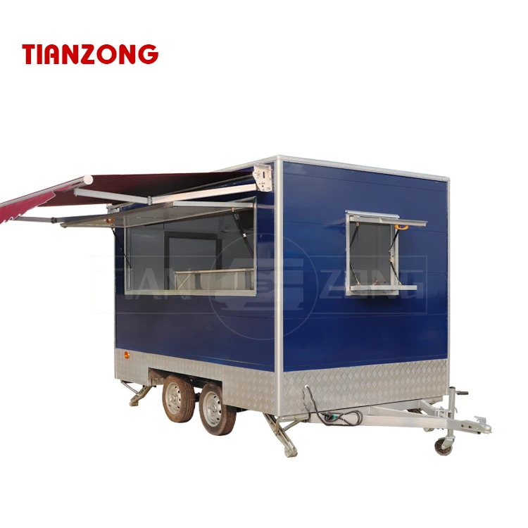 CE certified sno cone trailer food trailers fully equipped mobile food truck for vending