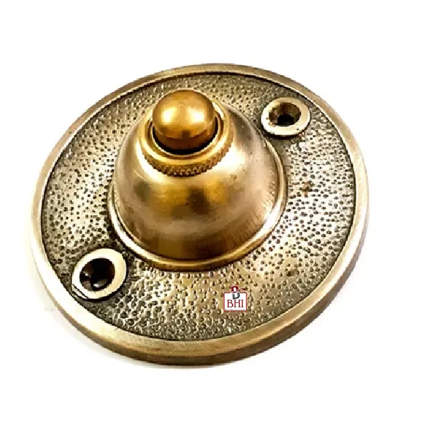Solid Brass Antique Vintage Doorbell Push Button Modern Design Wired Push Button Indoor Outdoor Use Decorative Brass Bell Door
