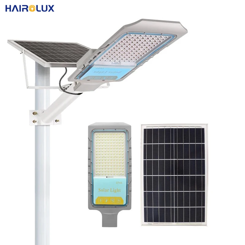 Hairolux IP65 водонепроницаемый человеческий датчик уличный свет 100 Вт 200 300 Уличные светодиодные уличные фонари с солнечной батареей