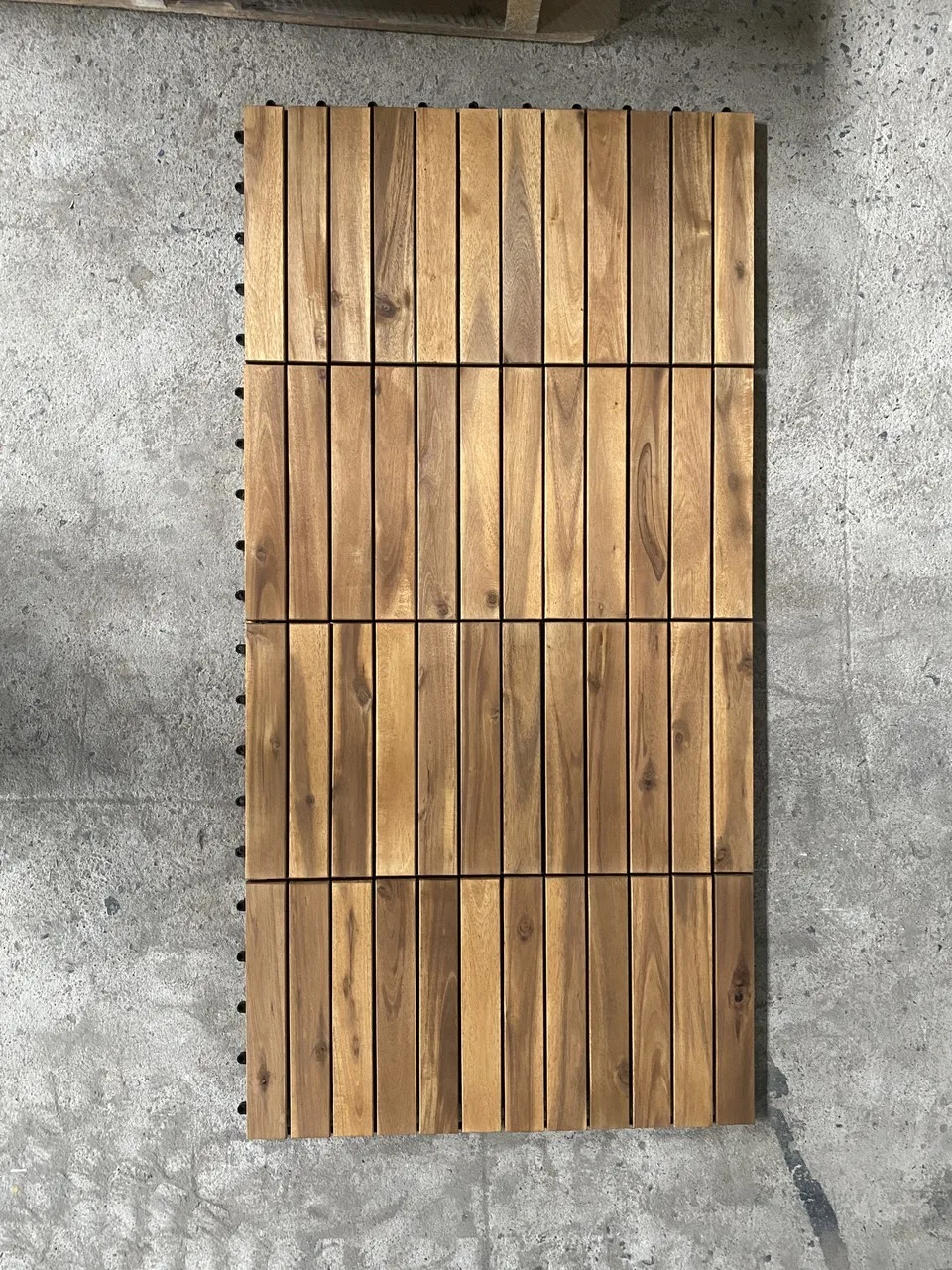 Wood deck tile 12 slats wholesale Vietnam garden walkway cheap composite decking tiles decor