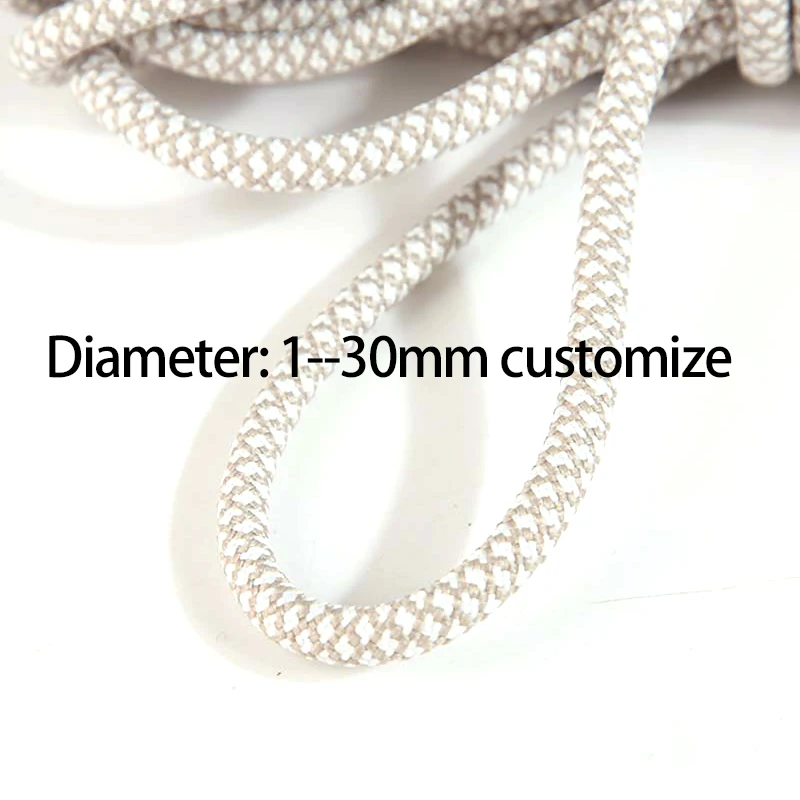 4 mm Polyester Rope Solid Braided Polyester Cord High UV Abrasion Resistance Industrial Grade Line for Sailing