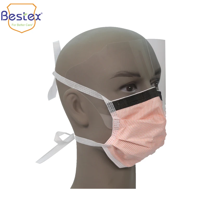 2024 EN Grade FFP2 New ASTM F2100 5 Py Protection Custom Colors Level 3 Medical Masks With Visor