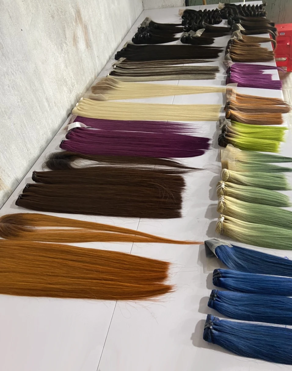 Пианино красный черный цвет прямые волосы 100% вьетнамских человеческих волос могут быть окрашены во все цвета длина 20 дюймов