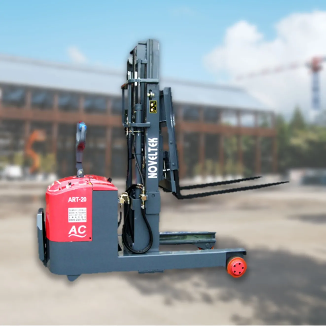 Electric Rider Small semi electric pallet stacker forklift Self Lift Stacker