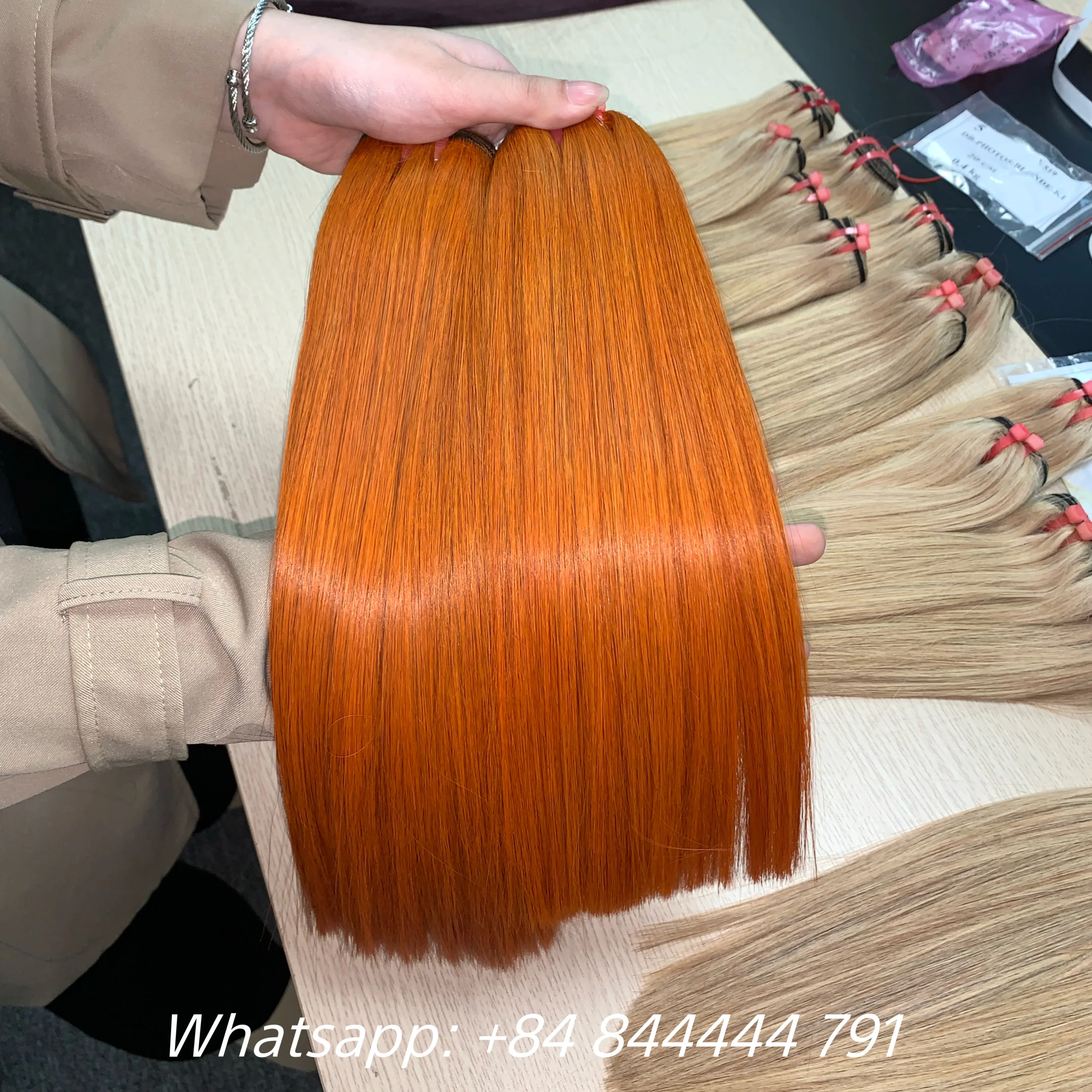 Цветные прямые человеческие волосы на заказ необработанные вьетнамские шнуровке спереди