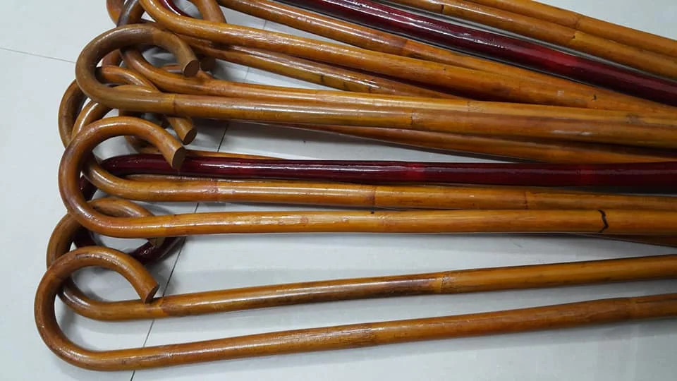 Natural rattan wood walking stick with natural color