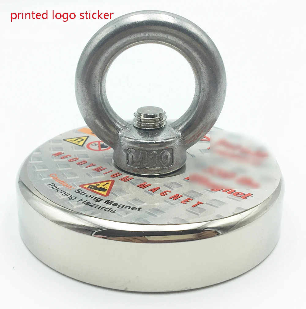 Custom printing logo Super Strong11KG- 3000Kg Magnetic Fishing Set Neodymium 25  6600 Lb Fishing Magnet Kit With Rope Case