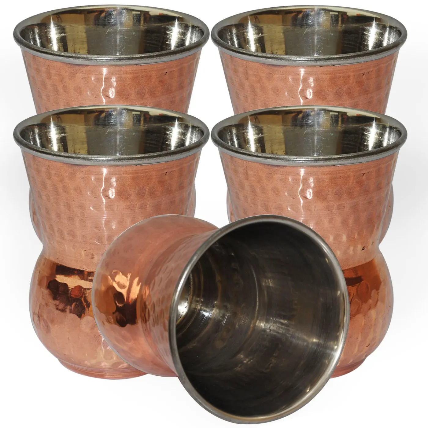 2024 Wholesale Prices 100% Pure Copper Moscow Hammered Mule Mugs Tumbler Drinking Wine Glasses