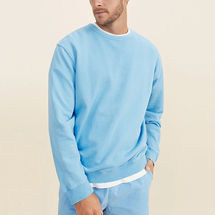 Brand New 100% Organic cotton sweatshirts for men sustainable terry sweatshirt eco friendly mens sweatshirts crew neck Shirt