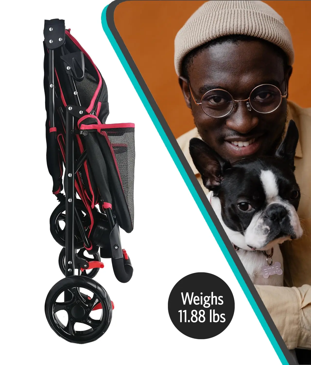 TH-PSP-093 Vietnam Factory Price Rotate Wheels Pet Stroller Walking Cage Pet Cart Carriers
