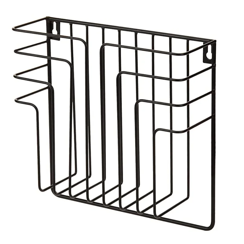 Wall Mounted Towel Key Holder Magazine Rack Stand for Newspaper oR Envelope Best Selling Items New Design Metal Black Color