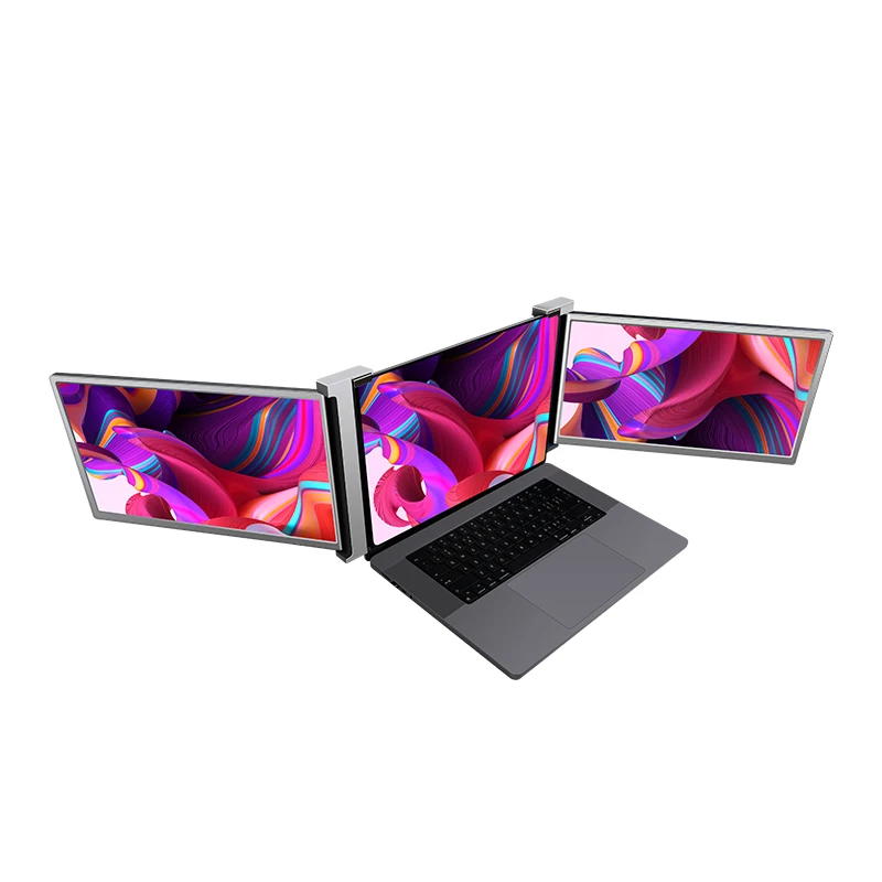 Factory OEM Triple Laptop Screen Extender Dual 15 inch  1080P LCD monitors portable Tri screen monitor for laptop