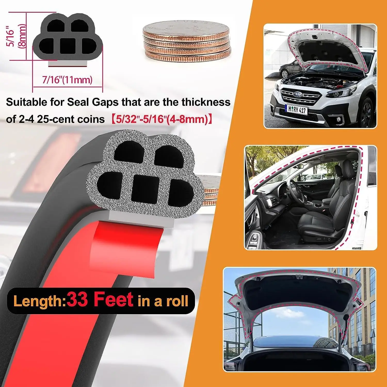 best adhesive for car door seals Weather Strip for Car Door,Rubber Seal Strip,Self Adhesive Automotive Door 5 Holes