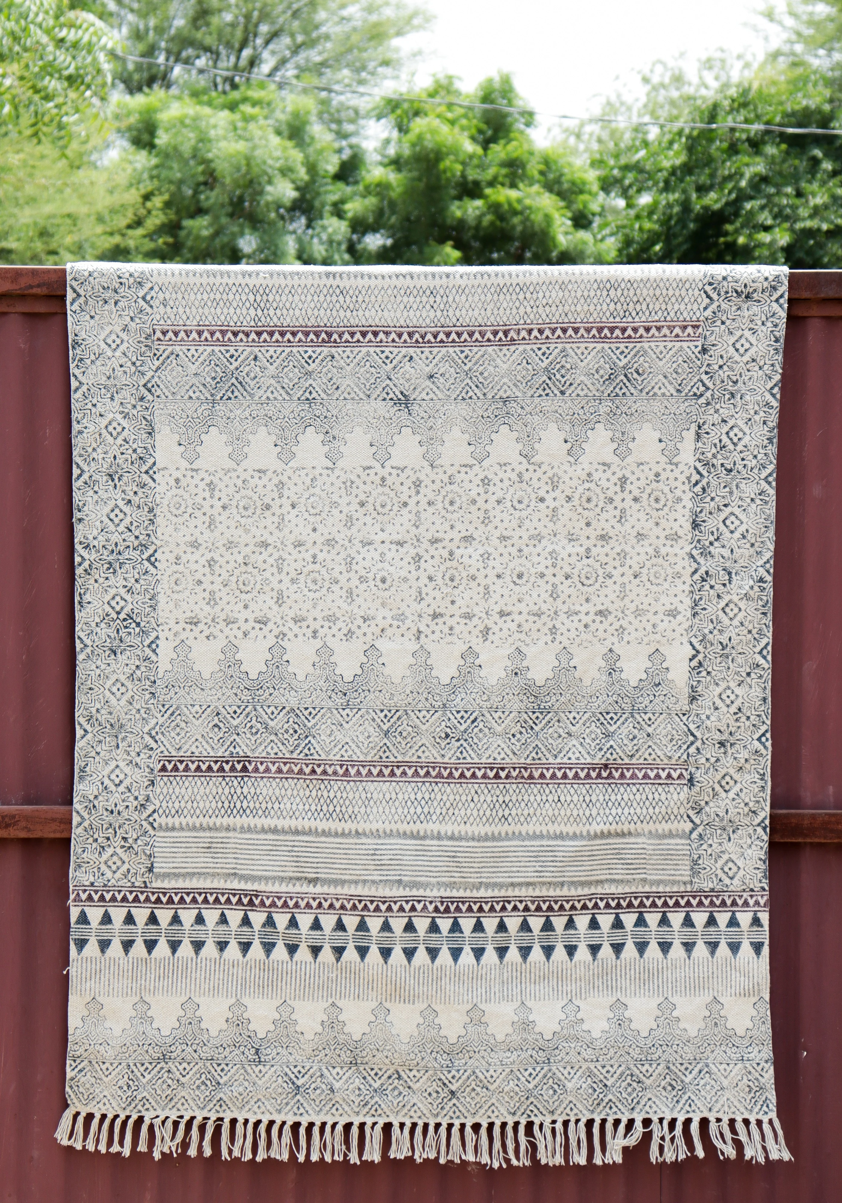 Cotton Kilim Outdoor Carpets 100% Cotton Material Carpets Dhurries , Mats Hand Block Print Rugs for Living Decor and Garden Rugs