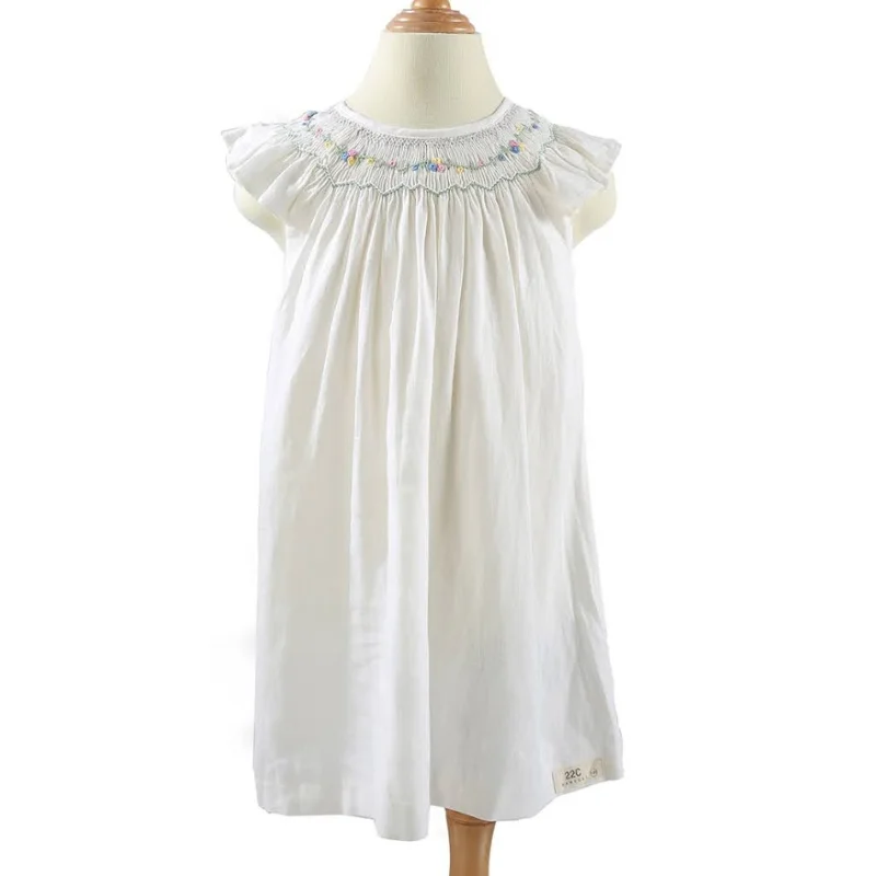 New Arrival 2024 Princess Girl Smocked Dress ODM OEM High Grade Product For Baby Girl Short Sleeve Made In Vietnam Manufacturer