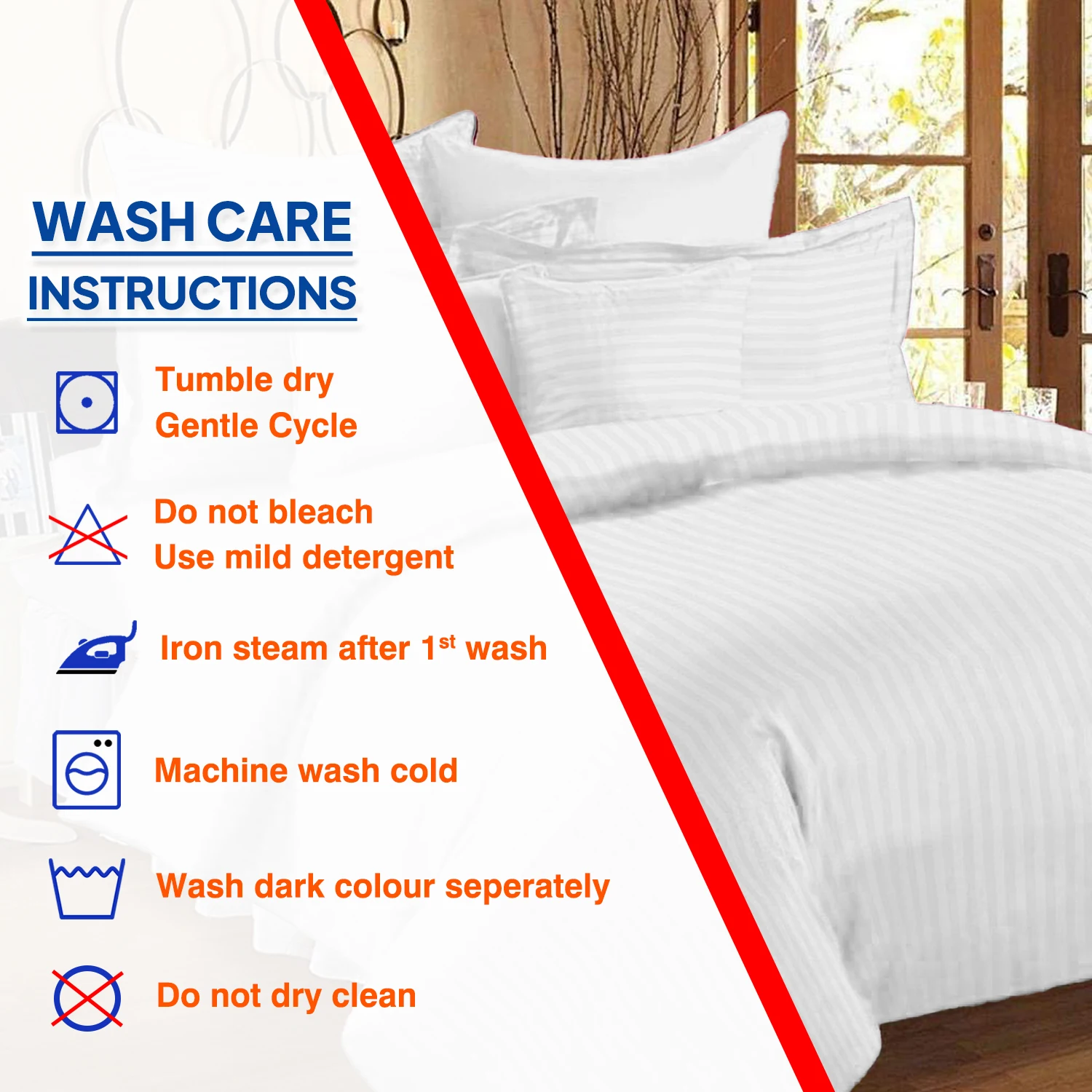 350 Tc Cotton Satin Stripe Bedsheets