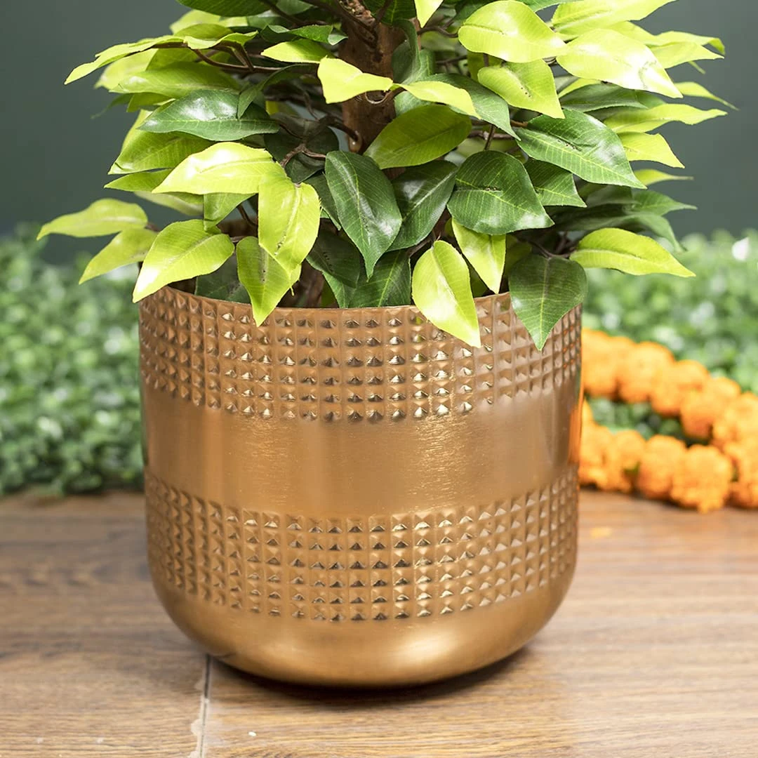 Brass Planter Hammered Handmade Indoor Outdoor Metal Planter Wholesale Garden Supplies Flower Pot  Balcony Planter