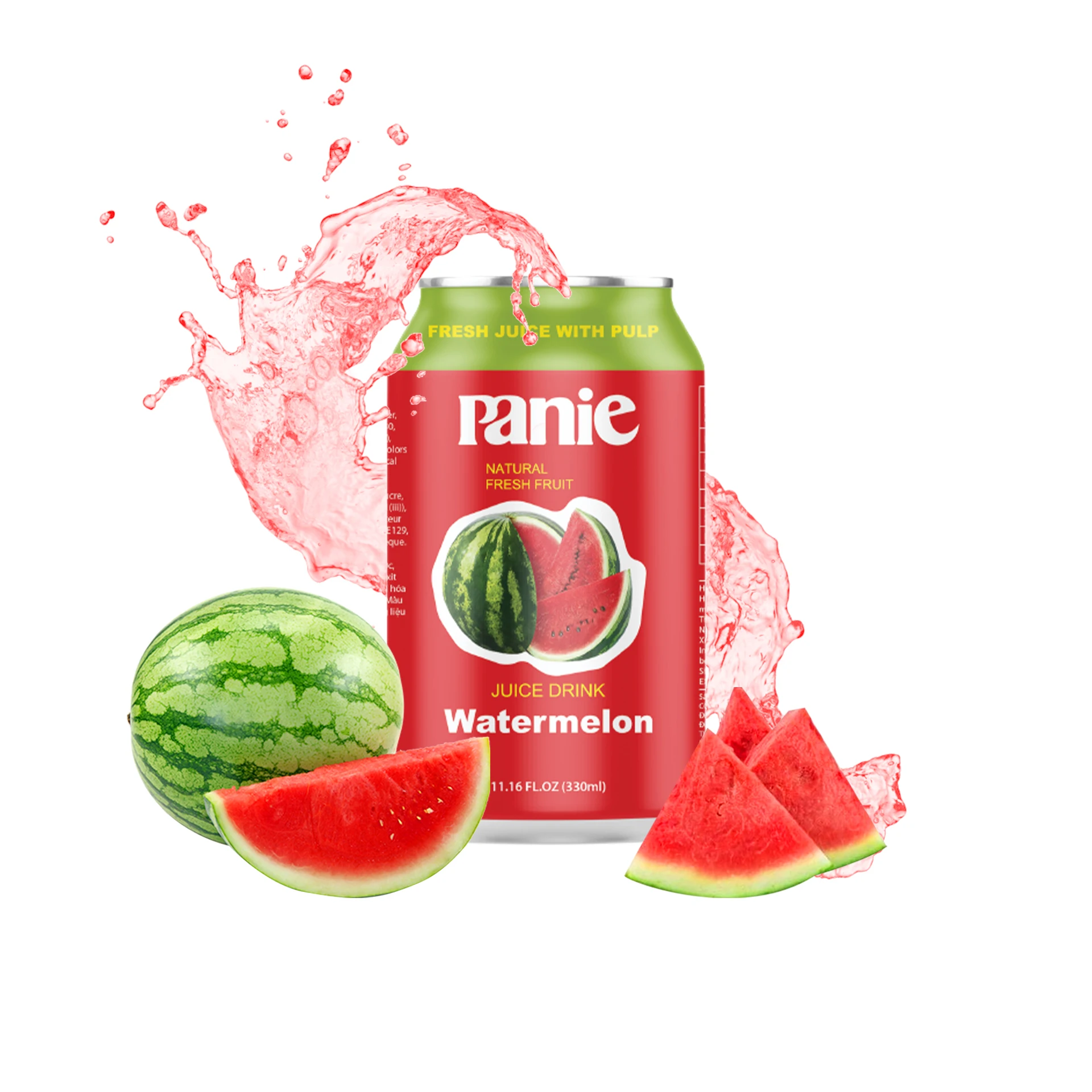330 мл чистого арбуза фруктовый полезный напиток OEM ODM производитель во Вьетнаме бесплатный дизайн образец для фруктов тропических