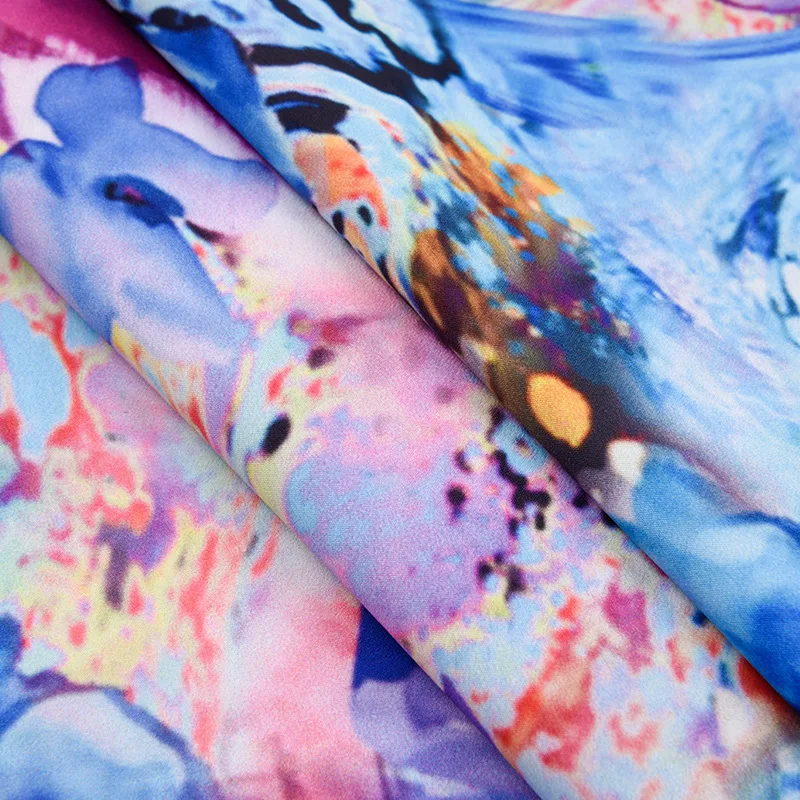 China Manufacture  90 colors Goods 6/8/10/12MM 100% Mulberry Silk chiffon printing Fabric in stock