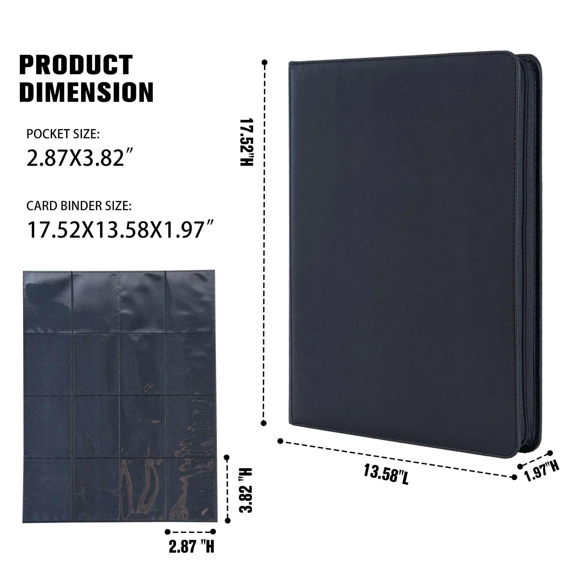 Portable Removable Baseball Game Trading Collector Album Card Binder Holds Protectors 16 Pocket Trading Card Binder