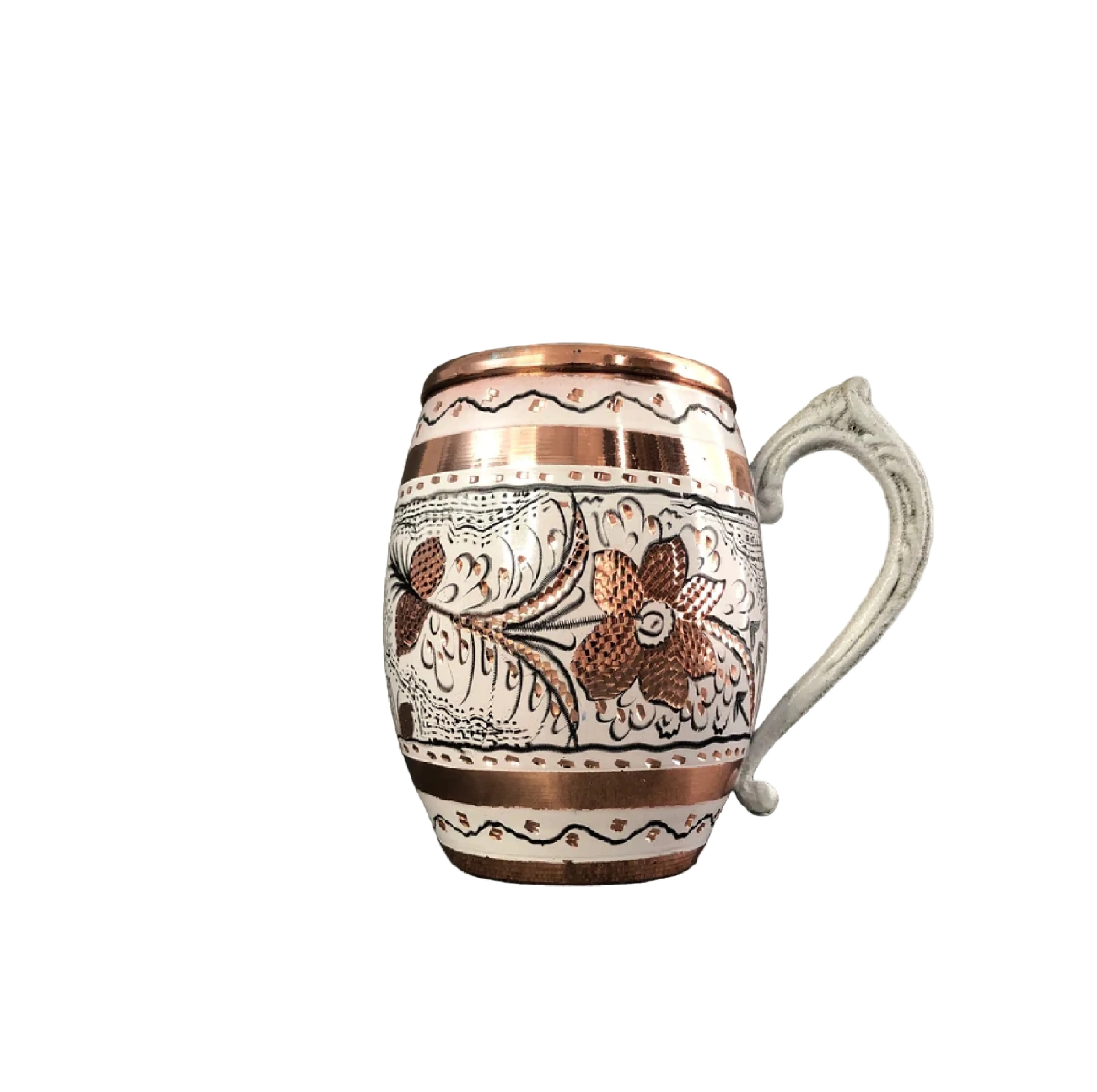 Hot Selling Copper Mug For Moscow Mule Engraving Design With Brass Handle Copper Mug Supplier From India