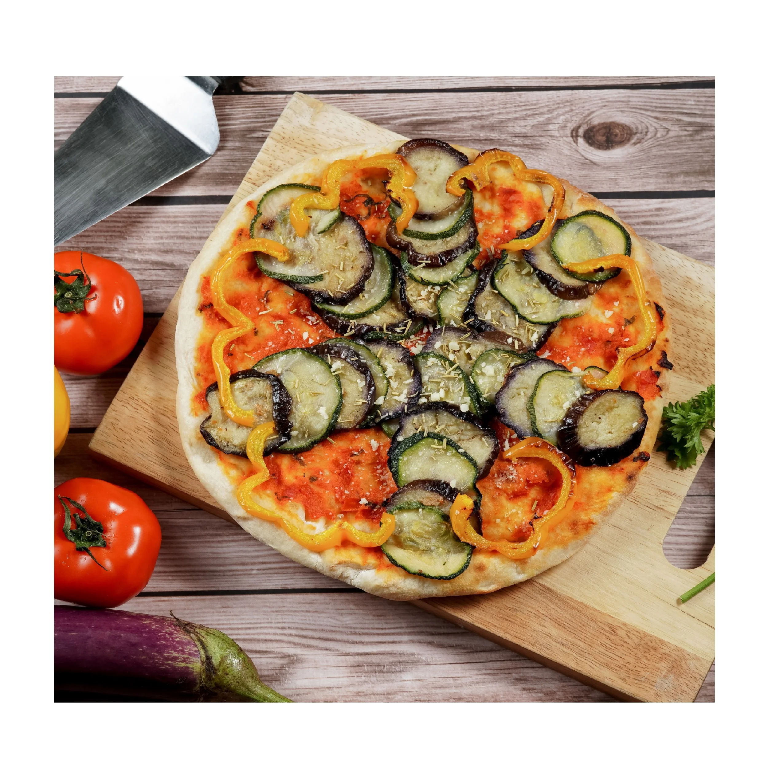 Colorful Of Vegetable Frozen Ratatoulle Pizza 9' 12 Months Usage For Main Dish Dai Phat Wholesale Produced In Vietnam