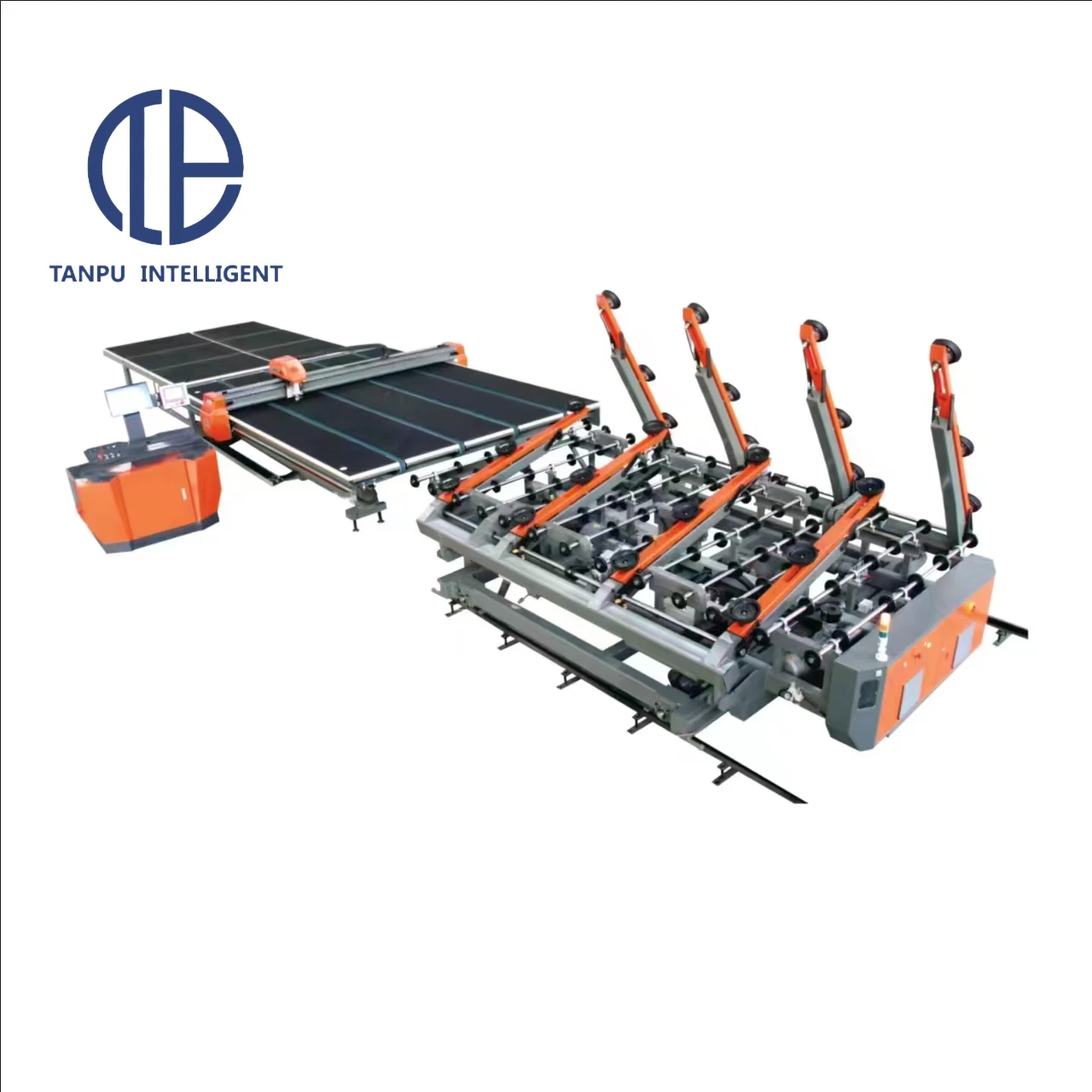 TANPU  With Loading Cutting Table In Glass Processing Industry Full Automatic All-in-one CNC Curtain Glass Cutting Machine