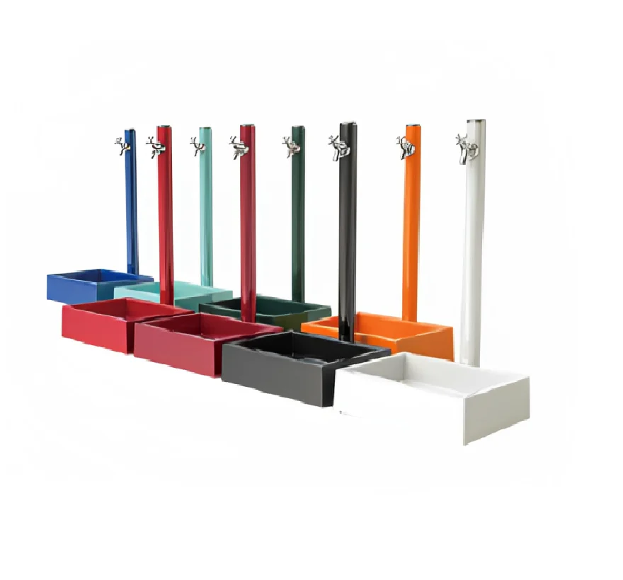 Modern Rectangular Basin Faucet Outdoor Farmhouse Wall Garden Sink Decorative Stone Hose Faucet Metal Mount Bathroom Faucet