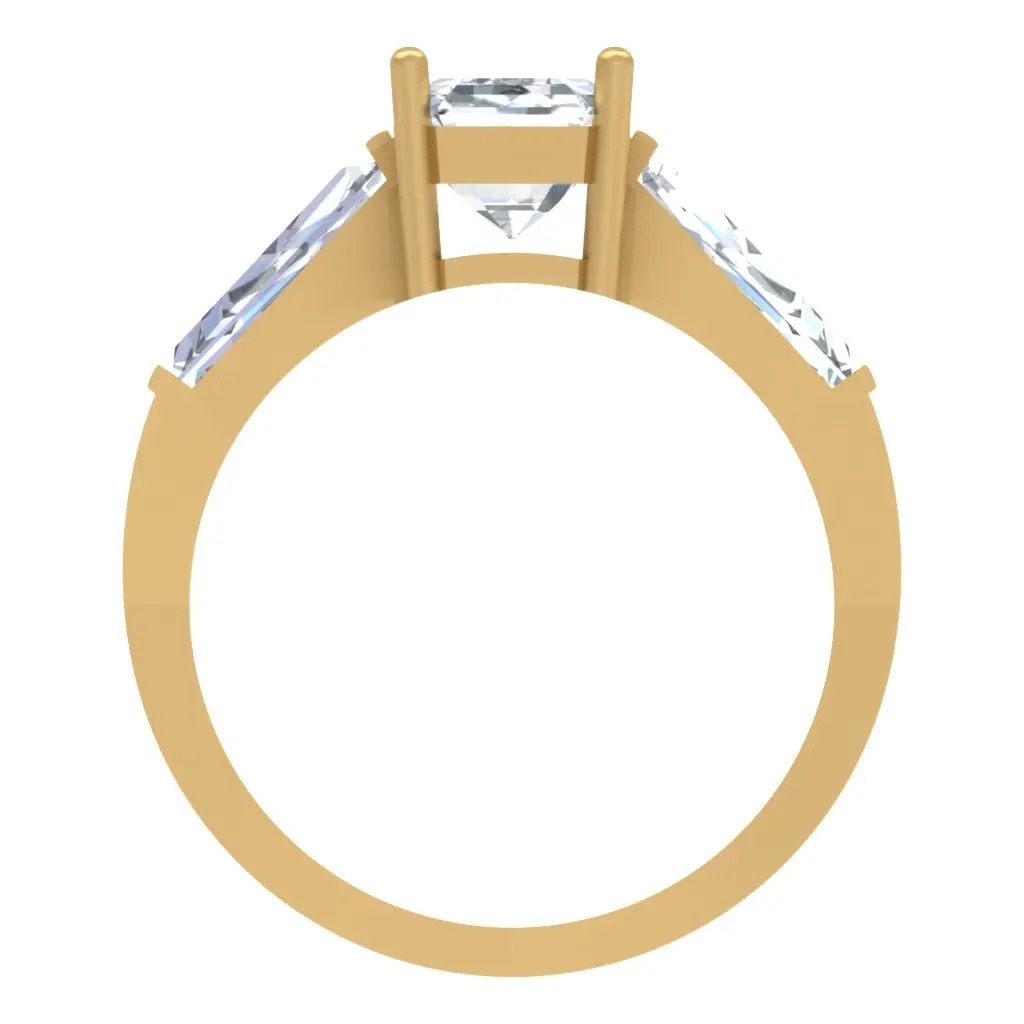 solitaire ring The perfect wedding ring for women in white solid gold with natural BIG-SMALL diamonds is trendy and customizable