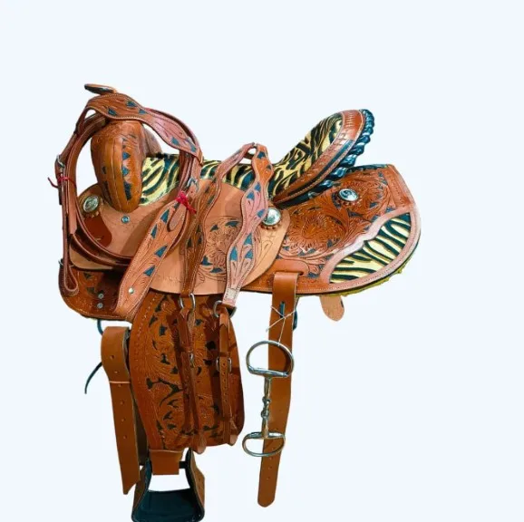 EQUESTRIAN HORSE BARREL TRAIL LEATHER COWBOY ROUND SKIRT WESTERN SADDLE HAND TOOLED Horse Racing Products From
