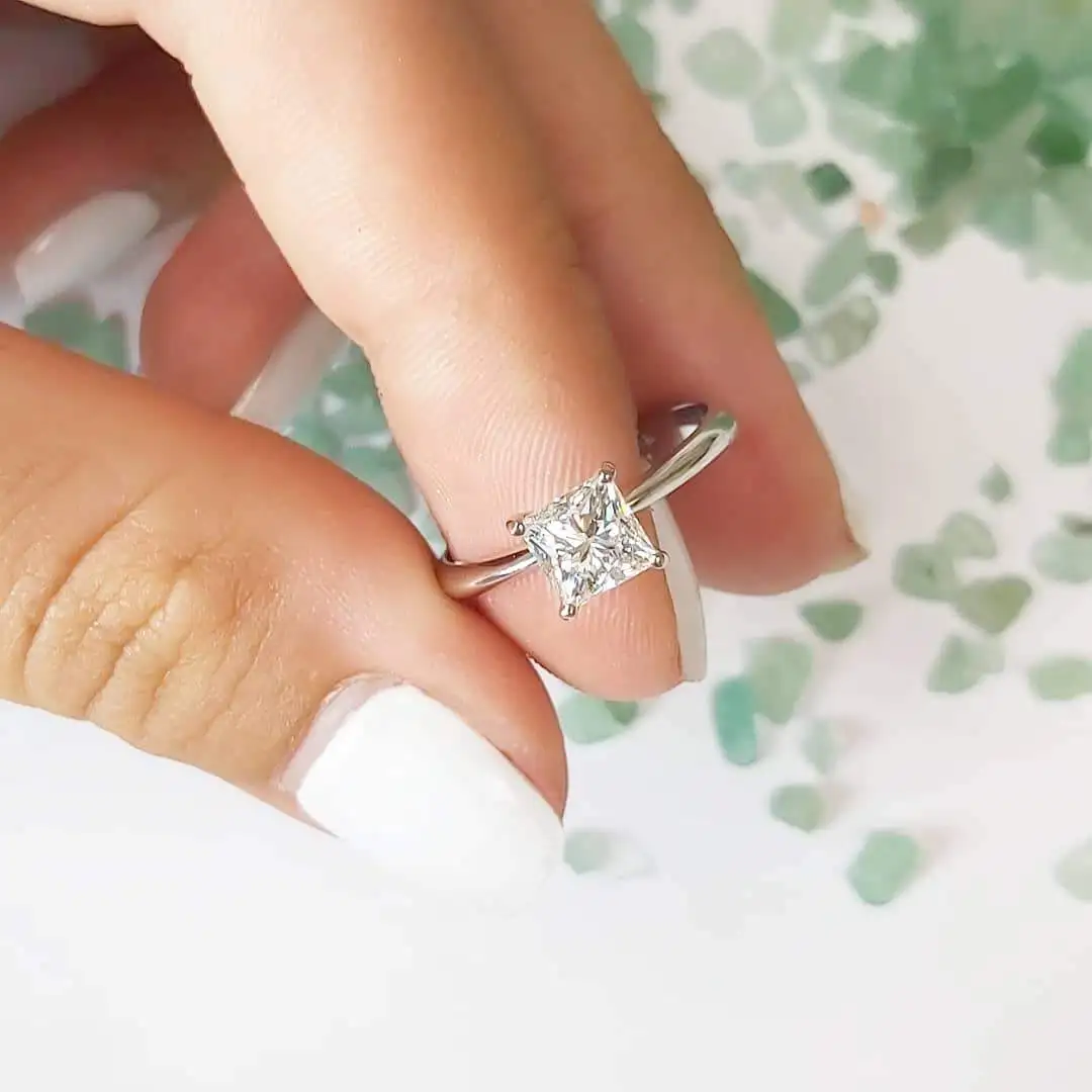 Diamond Pear&Princess Cut Natural Amethyst Engagement