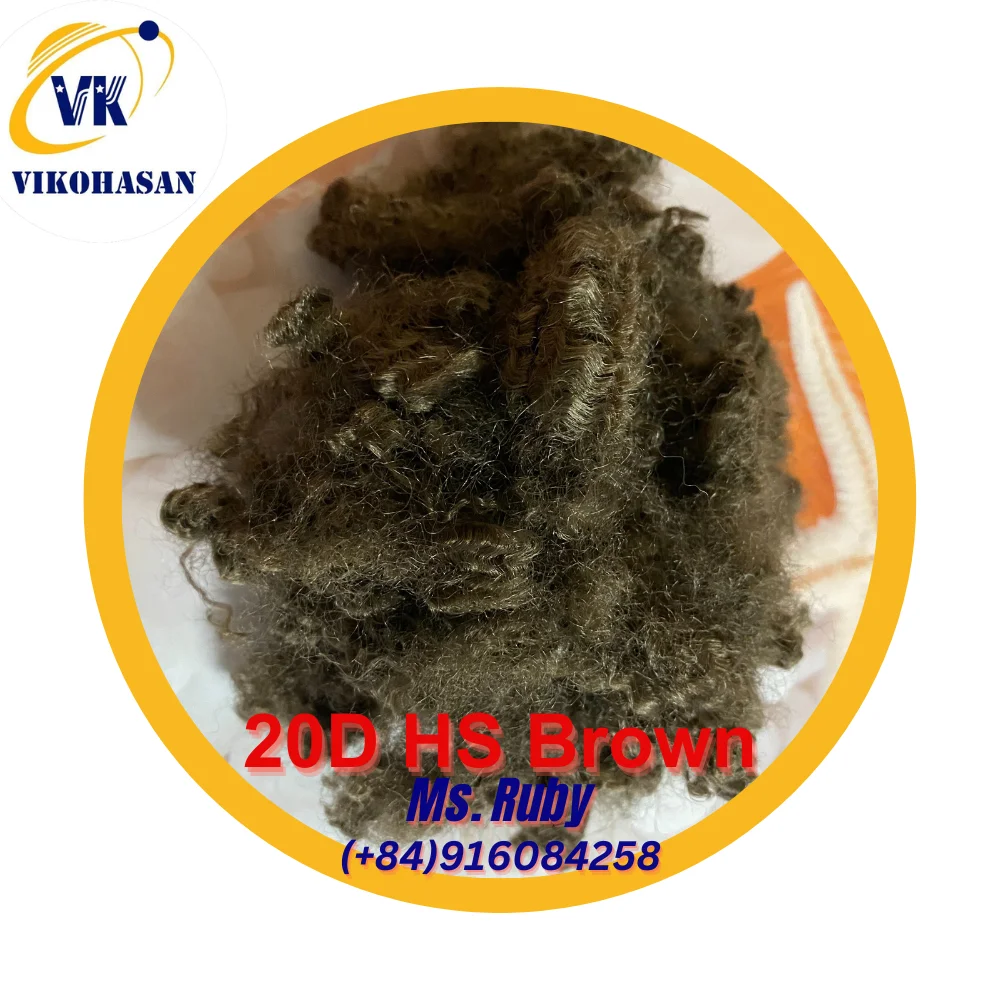Supper Quality 7D HS Brown Polyester Staple Fiber Vikohasan Fiber and eco-friendly recycled fiber Low Price Offer