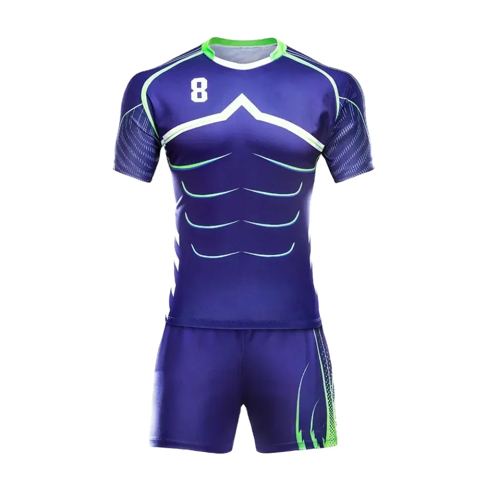 2024 OEM Hot Sale Custom Latest Design Sublimated Thick New Rugby Shirt With Shorts Uniform Set