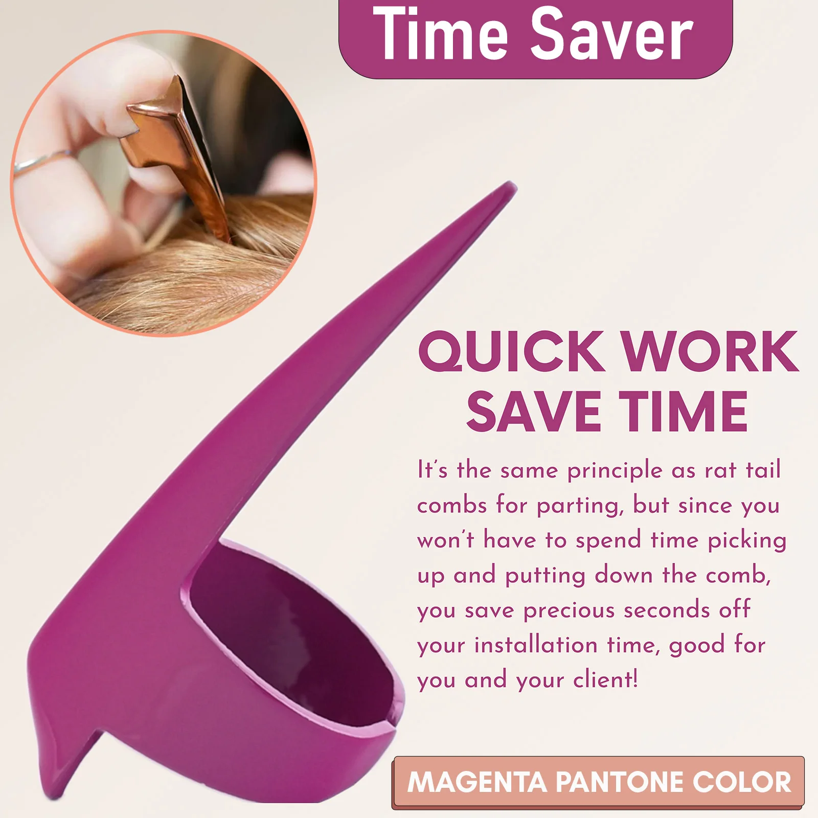 Private label Hair extension tool braids hair parting nail rings for braiding hair Curling Styling stainless steel