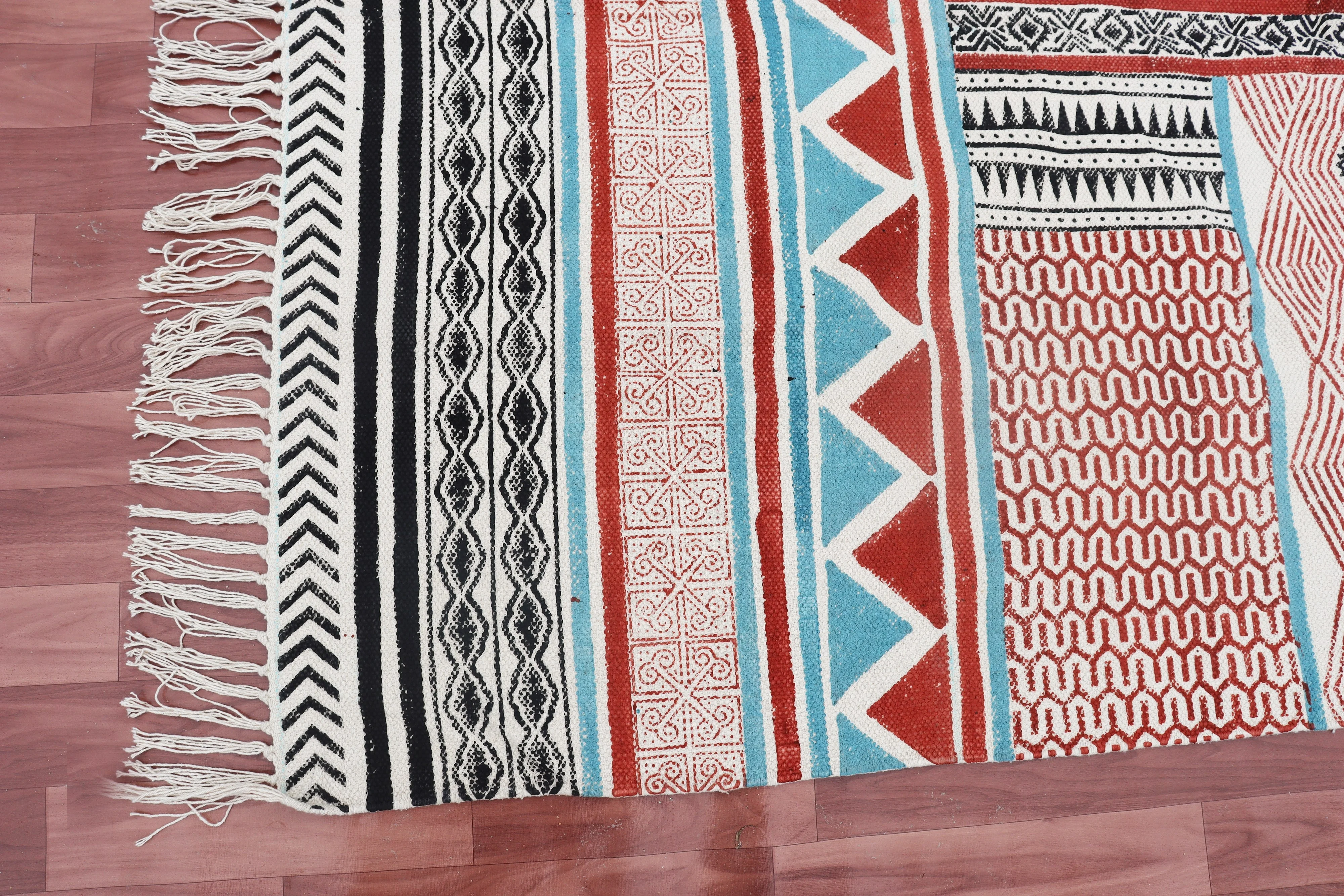 Carpet Plus Outdoor Garden Yoga Carpet Prayer Mat   Hand block Print Flat 100% Cotton Carpet Traditional Dining Room Rug