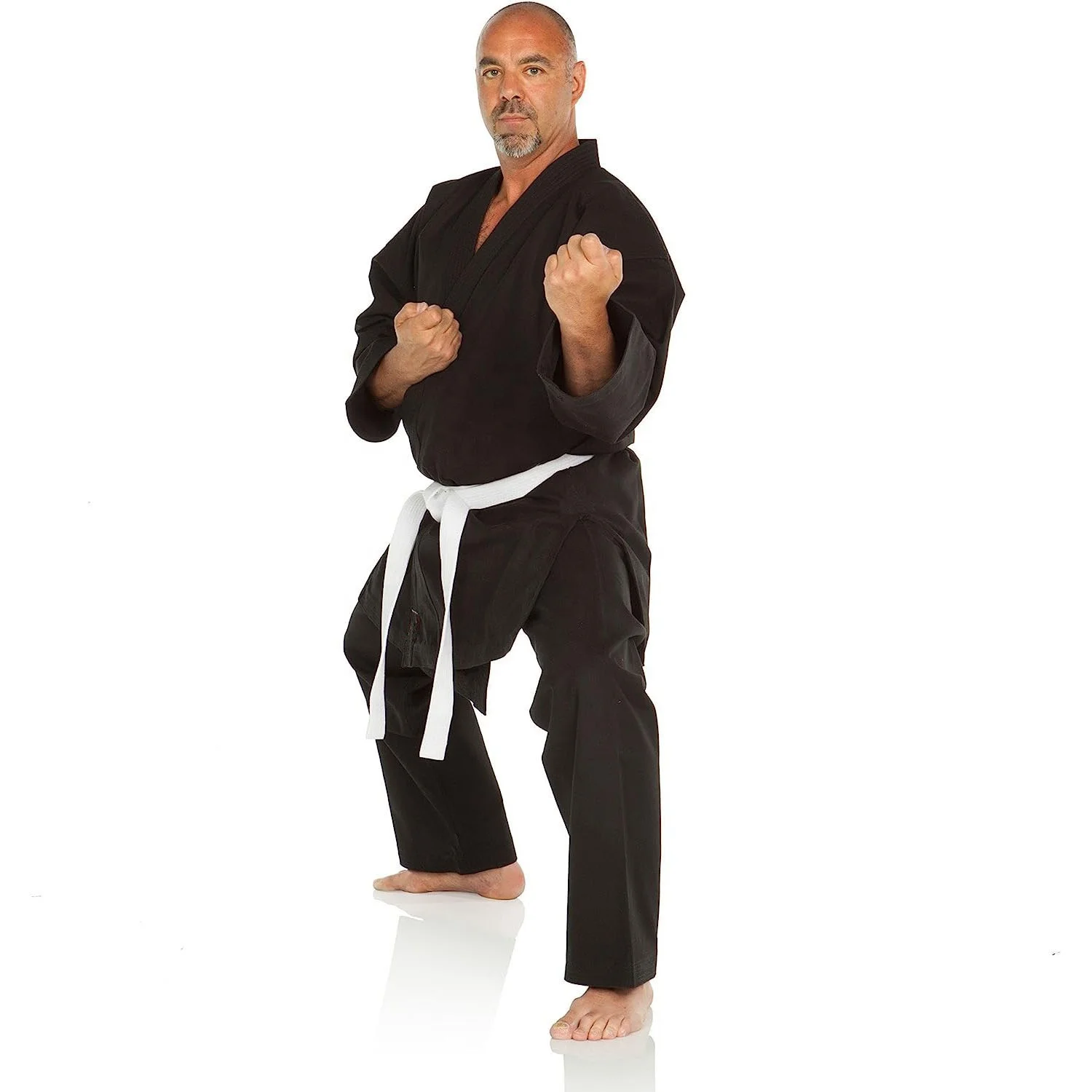 Black cotton karate uniform, martial arts karate gi, low price cotton polyester oem design karate suit custom brand karate gi
