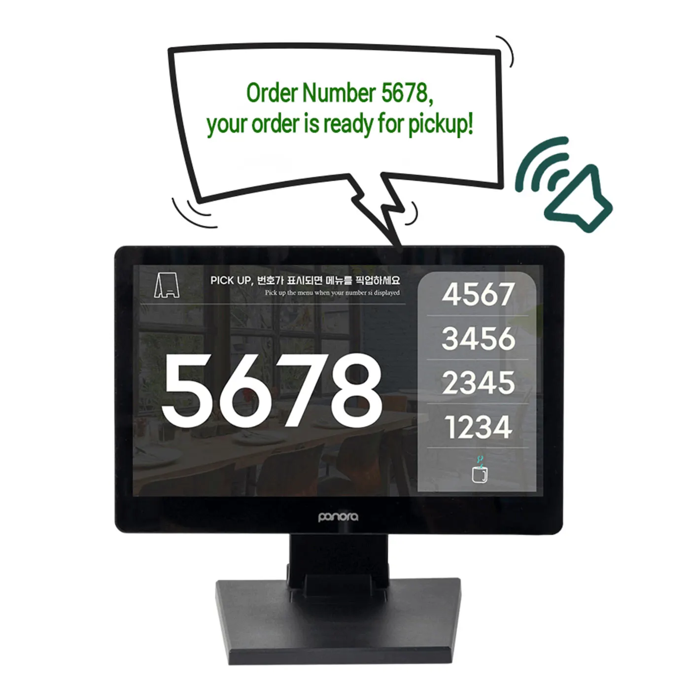 [Panora] Kitchen Food Self Order Management Restaurant Kds Kitchen Display POS System Number Order Display Screen