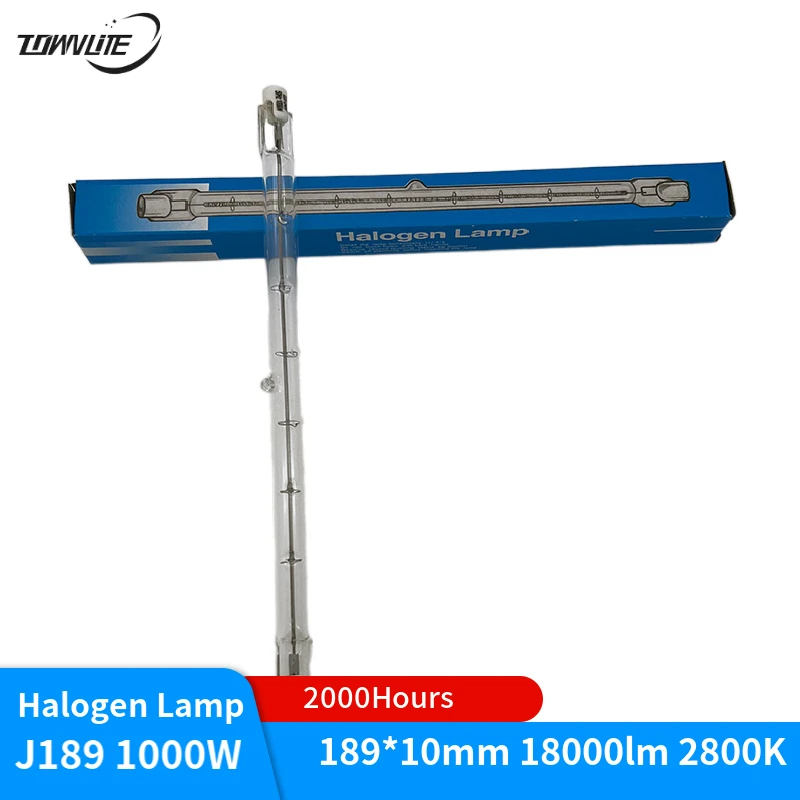 Marine halogen lamp Quartz iodide tungsten lamp halogen lamp 220-240V J189 1000W 2800K 2000 hours life  18000lm